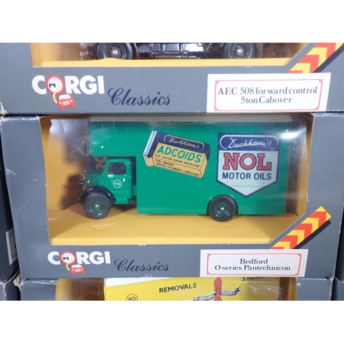 1134 - Fifteen boxed Corgi Classics Commercial Vehicles including Bedford type OB Coach, Renault Van, AEC 5... 