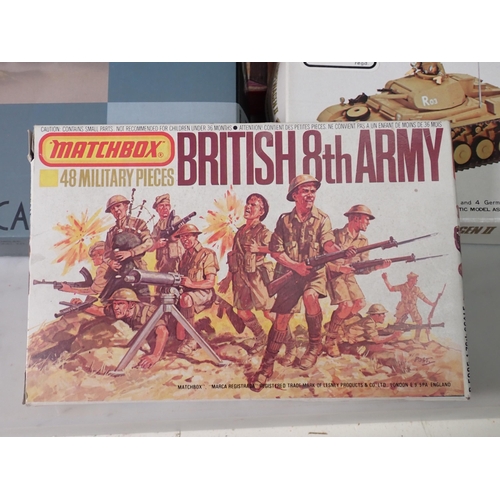 1156 - A box of mainly 1:76 scale plastic Kits of Military Vehicles including Airfix, Matchbox, Fujimi, etc... 