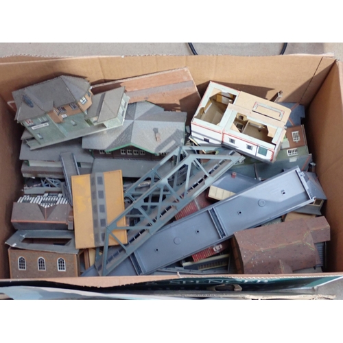 1166 - Four boxes of Hornby and Airfix 00 gauge Buildings Track, boxed Hornby Dublo Signals, Track, Platfor... 