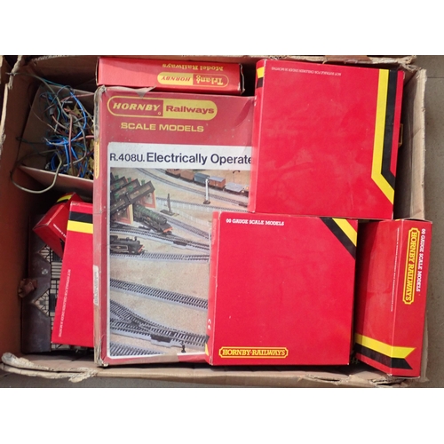 1166 - Four boxes of Hornby and Airfix 00 gauge Buildings Track, boxed Hornby Dublo Signals, Track, Platfor... 