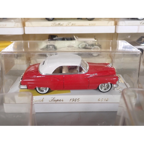 1176 - Twenty perspex box Solido Age d'or diecast Models including Facel Vega, Talbot J23, Rolls Royce, etc... 