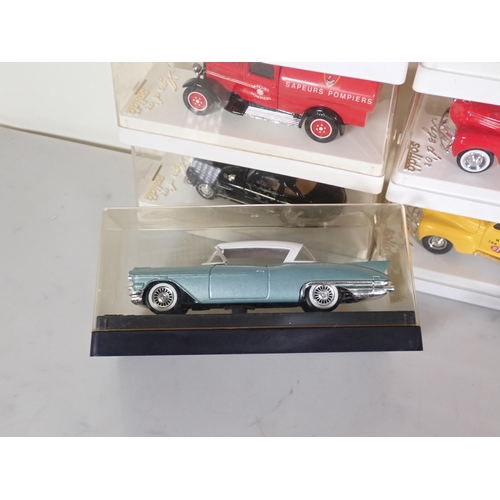 1177 - Twenty perspex boxed Solido diecast Models including Cadillac Pompier Van, Delage D8/120, Dodge Pomp... 