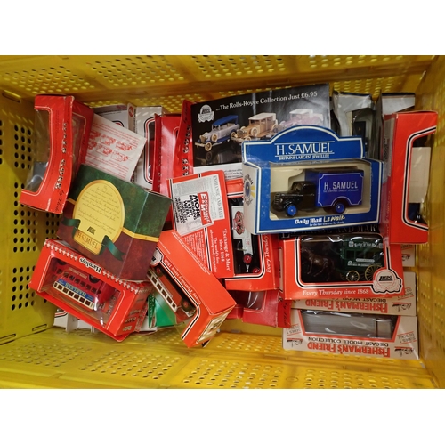 1181 - A box of Lledo and other boxed diecast advertising Models including H. Samuel, Tetleys, Fuji Film, e... 