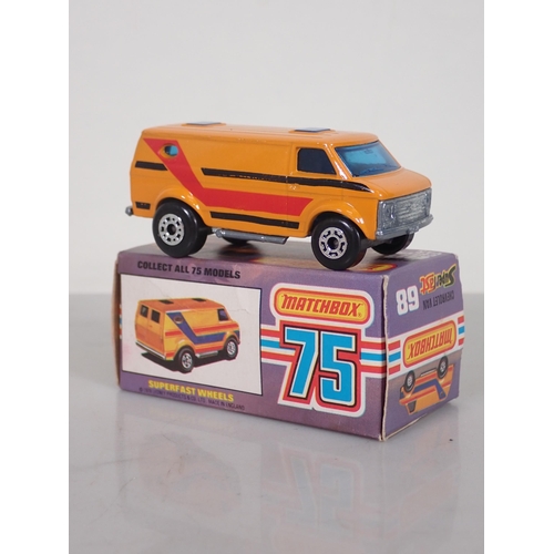 1192 - Five boxed Matchbox Superfast 75 Models including No.4 Pontiac Firebird, No.14 Mini Ha-Ha, No.29 Tra... 