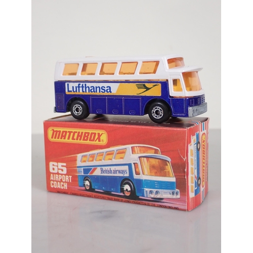 1193 - Five boxed Matchbox 75 diecast Models including No.15 Forklift Truck, No.17 The Londoner, No.65 Airp... 