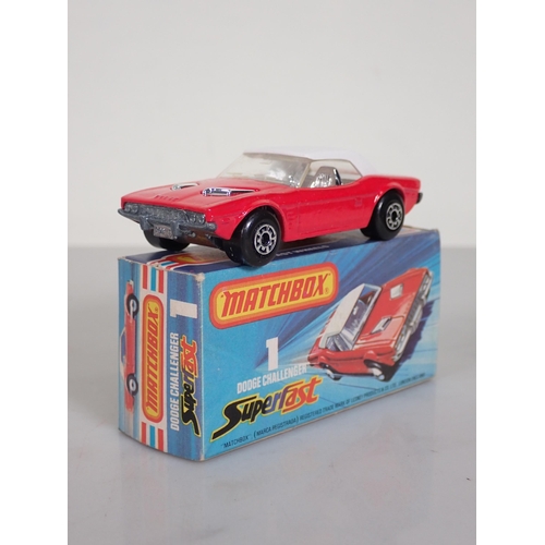 1195 - Five boxed Matchbox Superfast and 75 diecast Models including No.1 Dodge Challenger, No.13 Snorkel F... 