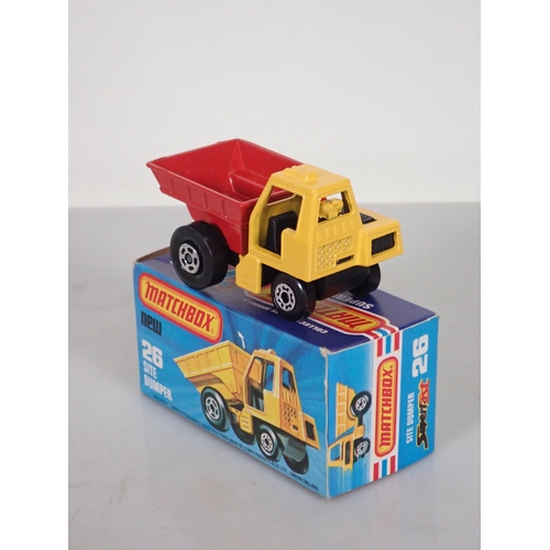 1196 - Five boxed Matchbox Superfast and 75 diecast Models including No.7 VW Golf, No.26 Site Dumper, No.38... 