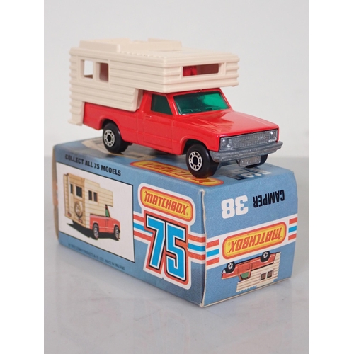 1196 - Five boxed Matchbox Superfast and 75 diecast Models including No.7 VW Golf, No.26 Site Dumper, No.38... 