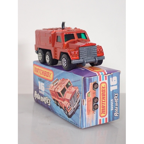 1197 - Five boxed Matchbox Superfast and 75 diecast Models including No.15 Fork Lift Truck, No.16 Badger Ro... 