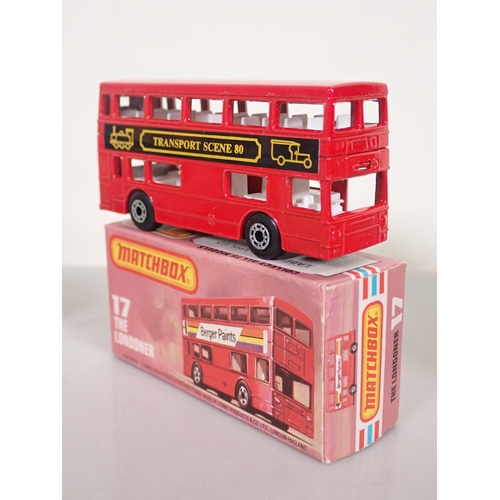 1199 - Five boxed Matchbox Superfast and 75 diecast Models including No.2 S-2 Jet, No.17 The Londoner, No.3... 