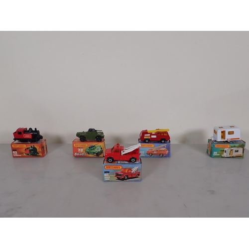 1200 - Five boxed Matchbox Superfast and 75 diecast Models including No.22 Blaze Buster, No.31 Caravan, No.... 