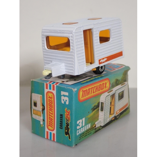 1200 - Five boxed Matchbox Superfast and 75 diecast Models including No.22 Blaze Buster, No.31 Caravan, No.... 