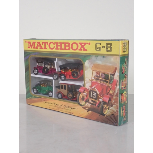 1201 - A Matchbox G-5 Famous Cars of Yesteryear Set in original cellophane wrap, a boxed Matchbox CF24 Bass... 