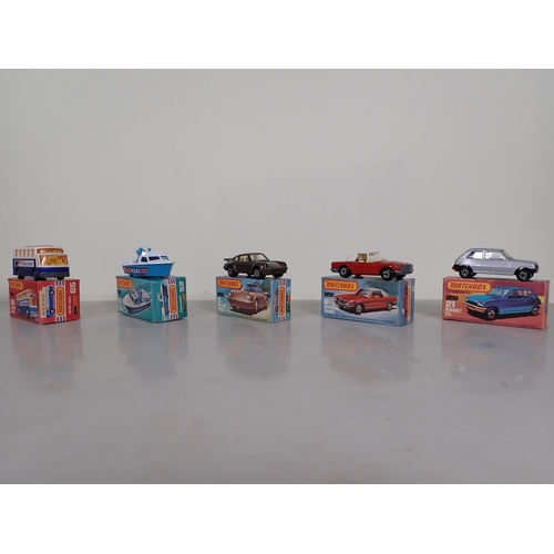 1205 - Five boxed Matchbox Superfast 75 diecast Models  including No.3 Porsche Turbo, No.6 Mercedes Tourer,... 