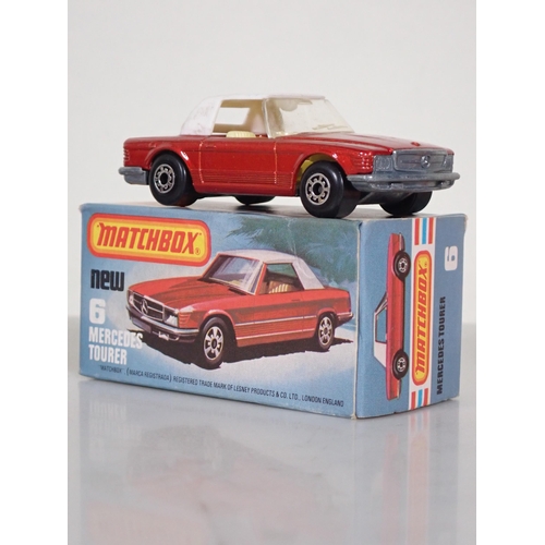 1205 - Five boxed Matchbox Superfast 75 diecast Models  including No.3 Porsche Turbo, No.6 Mercedes Tourer,... 