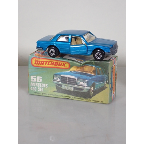 1209 - Five boxed Matchbox Superfast and 75 diecast Models including No.12 Citroen CX, No.56 Mercedes 450 S... 