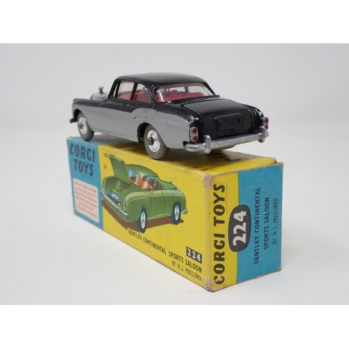 1211 - A boxed Corgi Toys No.224 black Bentley Continental Saloon