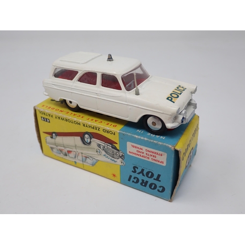 1213 - A boxed Corgi Toys No.419 Ford Zephyr Motorway Patrol with packing