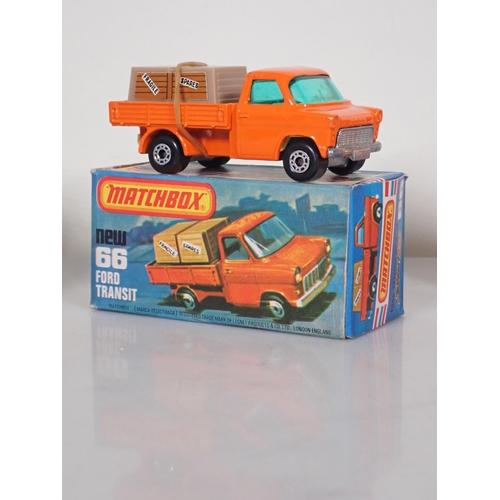 1225 - Four boxed Matchbox Superfast and 75 diecast Models including No.11 Car Transporter, No.30 Artic Tru... 