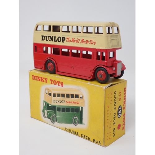 1232 - A boxed Dinky Toys No.290 red and cream Double Deck Bus Dunlop