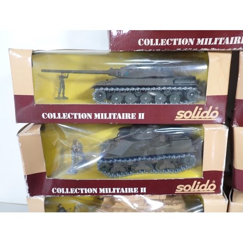 1271 - Ten boxed Solido Collection Militaire II Models including No.6053 Sherman, No.6066 Lance Missile, No... 