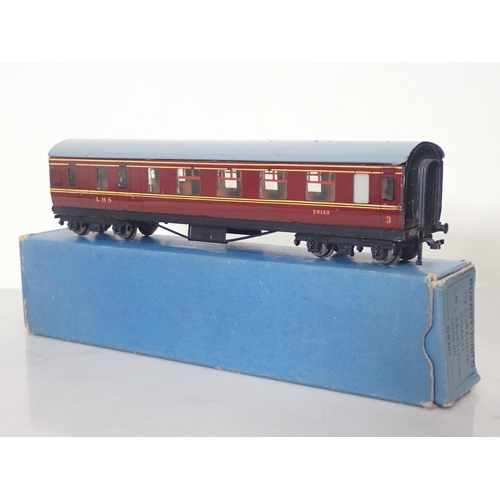 1278 - Four boxed Hornby Dublo D3 LMS Corridor Coaches comprising two 1st/3rd and two Brake/3rds, coaches V... 