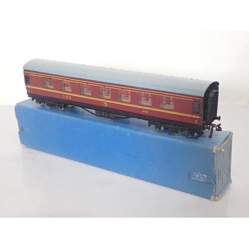 1278 - Four boxed Hornby Dublo D3 LMS Corridor Coaches comprising two 1st/3rd and two Brake/3rds, coaches V... 