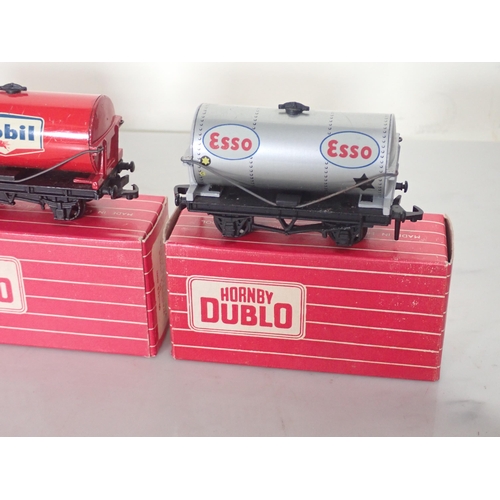 1284 - Eight Hornby Dublo Tank Wagons comprising 2x 4676 'Esso', 4675 Chlorine, 4677 'Mobil', 4678 'Shell' ... 