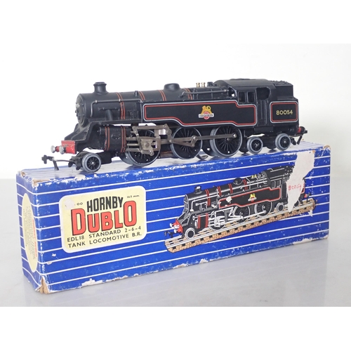 1287 - A boxed Hornby Dublo EDL18 2-6-4T Locomotive No.80054, loco VG, box F