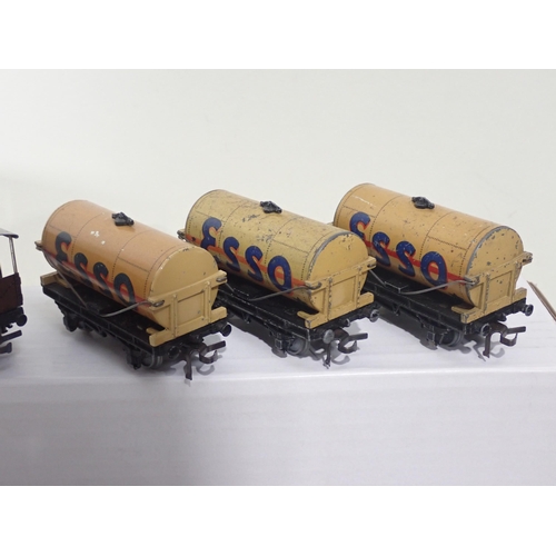 1289 - Six rare Hornby Dublo Tankers and two Brake Vans including 3x buff 'Esso', 2x 'Royal Daylight' and '... 