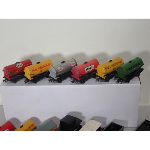 1290 - Ten unboxed Hornby Dublo Coaches including LNER, GWR and BR and thirteen Wagons including 'Mobil', '... 