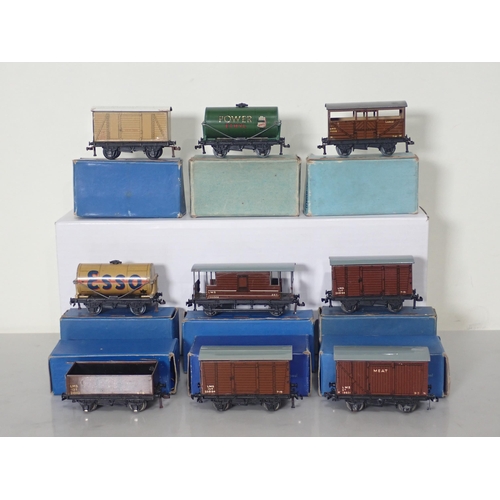 1293 - Nine boxed Hornby Dublo pre-nationalisation Wagons including D1 'Power Ethyl' Tanker, D1 LMS Open Wa... 