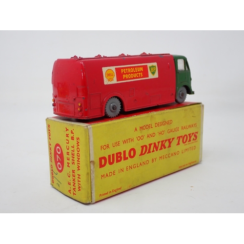 1306 - A boxed Dublo Dinky Toys 070 A.E.C. Mercury Tanker, boxed 065 Morris Pick-up (box damaged and taped)... 