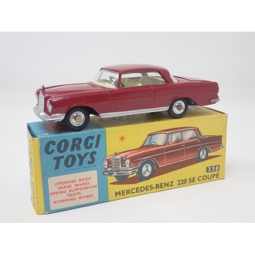 1318 - A boxed Corgi Toys No.230 maroon Mercedes-Benz 220SE Coupe