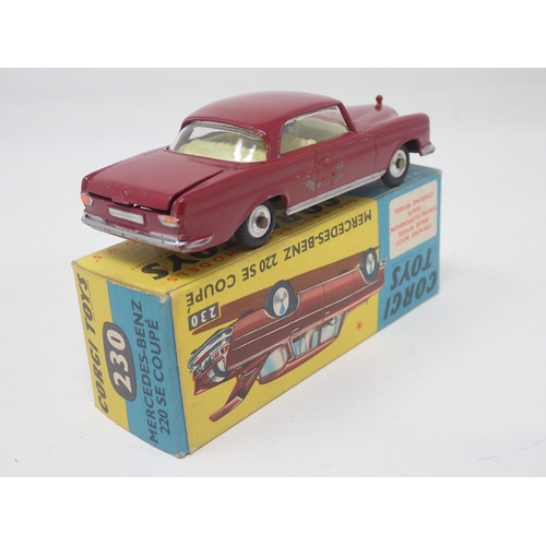 1318 - A boxed Corgi Toys No.230 maroon Mercedes-Benz 220SE Coupe