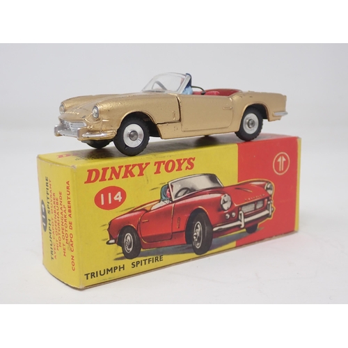 1334 - A boxed Dinky Toys No.114 gold Triumph Spitfire