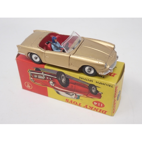 1334 - A boxed Dinky Toys No.114 gold Triumph Spitfire