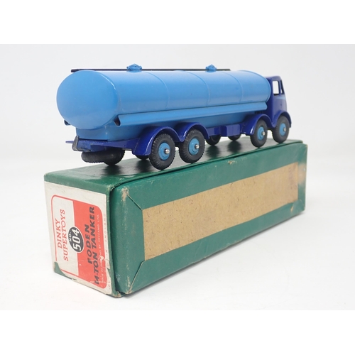 1348 - A boxed Dinky Toys No.504 two tone blue Foden 14-Ton Tanker