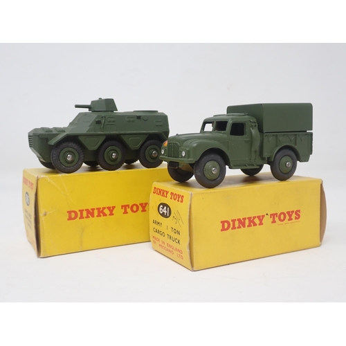 1350 - A boxed Dinky Toys No.641 Army 1 Ton Cargo Truck and a boxed No.676 Armoured Personnel Carrier