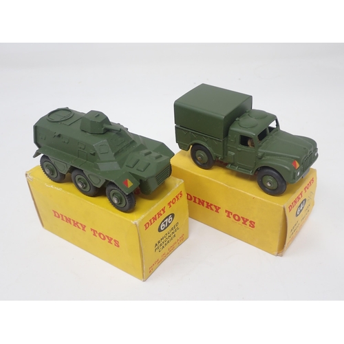 1350 - A boxed Dinky Toys No.641 Army 1 Ton Cargo Truck and a boxed No.676 Armoured Personnel Carrier