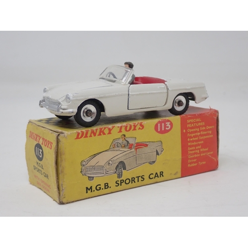 1359 - A boxed Dinky Toys No.113 white MGB Sports Car