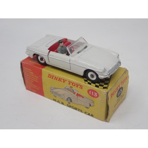 1359 - A boxed Dinky Toys No.113 white MGB Sports Car