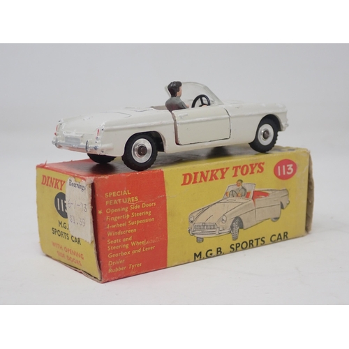 1359 - A boxed Dinky Toys No.113 white MGB Sports Car