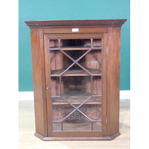 59 - A 19th Century mahogany and astragal glazed hanging Corner Cabinet 3ft 1in H x 2ft 7in W
