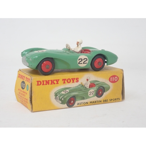 1476 - A boxed Dinky Toys No.110 green Aston Martin DB3 Sports