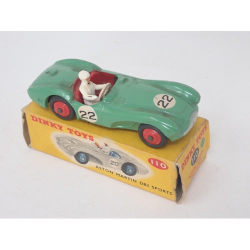 1476 - A boxed Dinky Toys No.110 green Aston Martin DB3 Sports