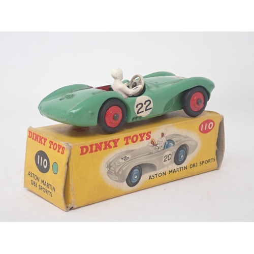 1476 - A boxed Dinky Toys No.110 green Aston Martin DB3 Sports