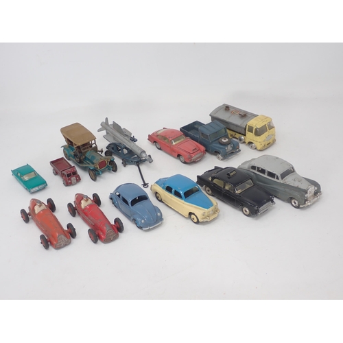 1480 - A quantity of unboxed Corgi and Dinky Toys including No.181 Volkswagen, No.23F Alfa Romeo Racing Car... 