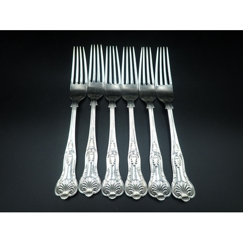107 - Six George V silver Dinner Forks, King's pattern, Sheffield 1928, 550gms