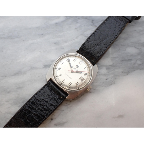 154 - A gentleman's Roamer Vanguard Wristwatch the silvered dial with arabic numerals, sweep seconds hand ... 